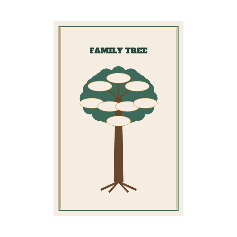 Personalized Family Tree Poster, Custom Family Name Chart Print, Family Reunion Gift Wall Art, Heritage Ancestry Keepsake 12x18 Print image 2
