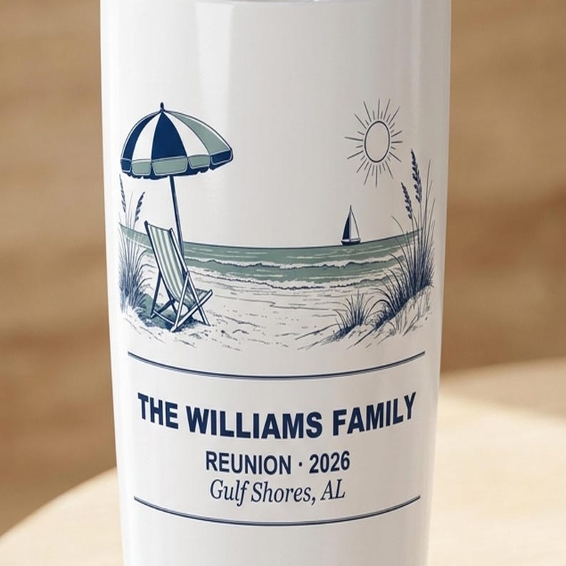 2026 family reunion personalized tumbler, custom name beach cup 20oz insulated, matching family vacation gift, reunion keepsake drinkware image 2