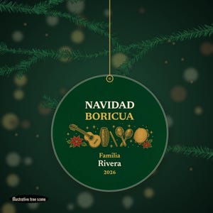 Navidad Boricua Ornament Personalized, Puerto Rican Family Name Ceramic 2026 Bild 6