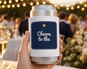Personalized Mr and Mrs Wedding Koozie, Custom Can Cooler, Engraved Wedding Drink Sleeve, Wedding Party Favor Gift, Custom Wedding Favor