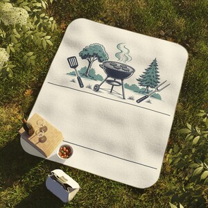 Personalized Backyard Cookout Family Reunion Picnic Blanket | Custom Family Name, Year & Location | Matching Reunion Gift 2026 image 6