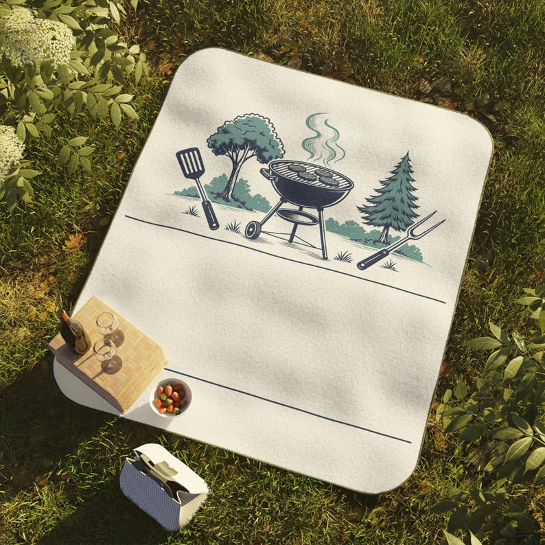 Personalized Backyard Cookout Family Reunion Picnic Blanket | Custom Family Name, Year & Location | Matching Reunion Gift 2026 image 6