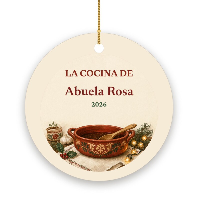 Adorno personalizado de cerámica con el nombre de la abuela española, La Cocina de Abuela imagen 2