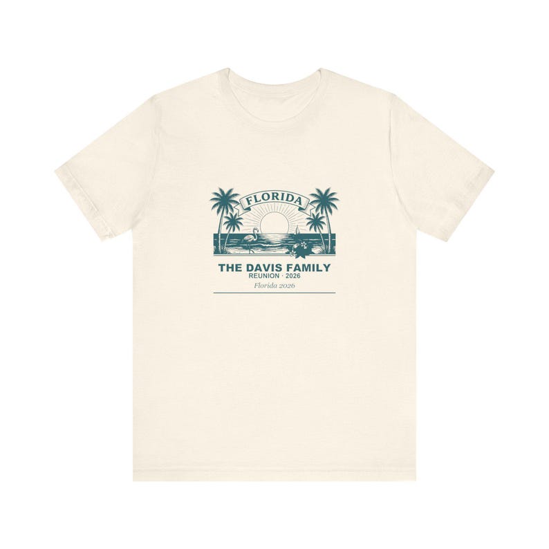 Florida Family Reunion 2026 Shirt, Personalized Custom Name Matching Group Vacation Tee, Beach Trip Summer Cruise Shirts, Reunion Gift 画像 4