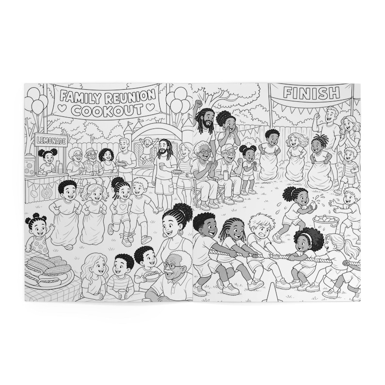 Family Reunion Coloring & Activity Book for Kids, Printed Reunion Favor, Kids Coloring Pages, Reunion Party Games, Family Reunion Gift Book image 3