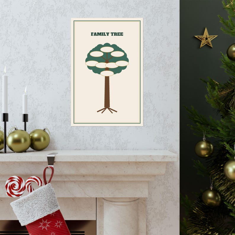 Personalized Family Tree Poster, Custom Family Name Chart Print, Family Reunion Gift Wall Art, Heritage Ancestry Keepsake 12x18 Print image 7