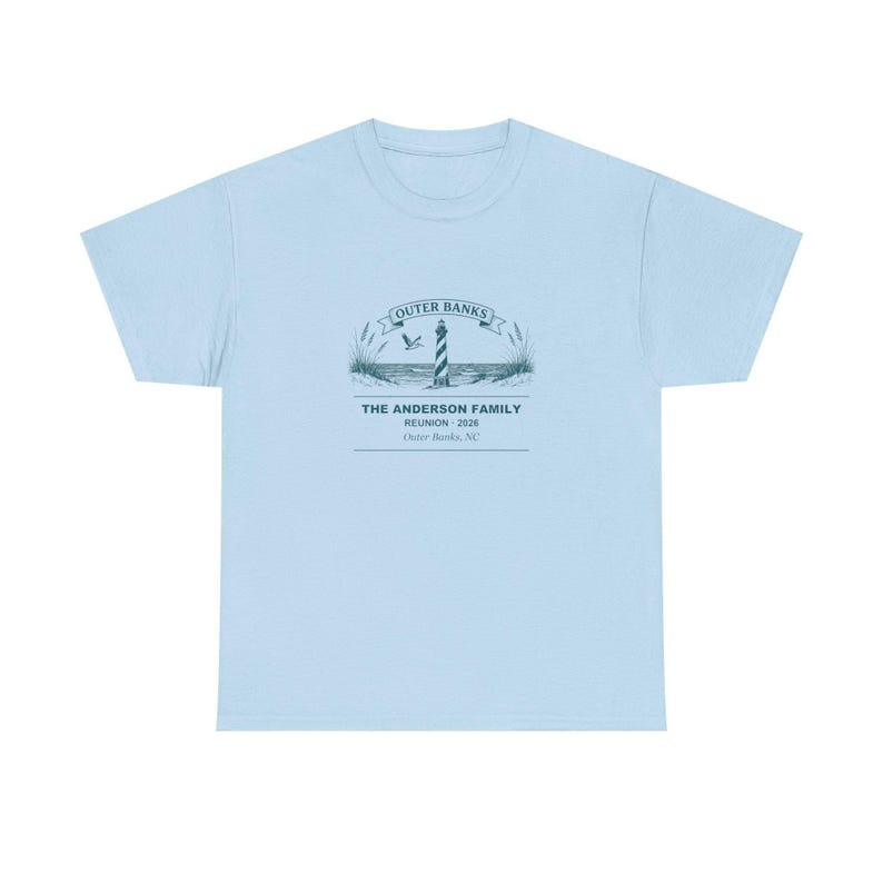 Personalized Family Reunion Shirt Outer Banks 2026, Custom Name Matching Group Tee, Beach Family Vacation Top, Coastal Reunion Gift image 2