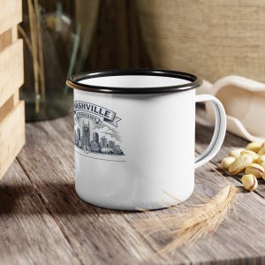 Tazza per la riunione di famiglia di Nashville 2026, regalo personalizzato per la riunione di famiglia in Tennessee, tazza da campeggio smaltata personalizzata, tazza da viaggio per caffè ricordo del viaggio in famiglia immagine 3