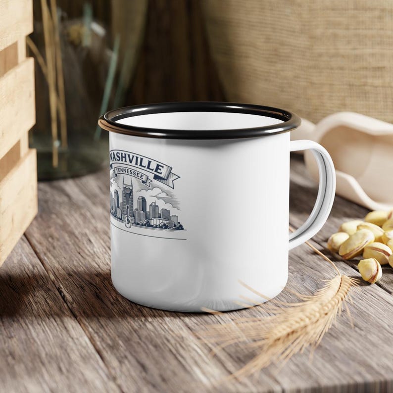 Tazza per la riunione di famiglia di Nashville 2026, regalo personalizzato per la riunione di famiglia in Tennessee, tazza da campeggio smaltata personalizzata, tazza da viaggio per caffè ricordo del viaggio in famiglia immagine 3
