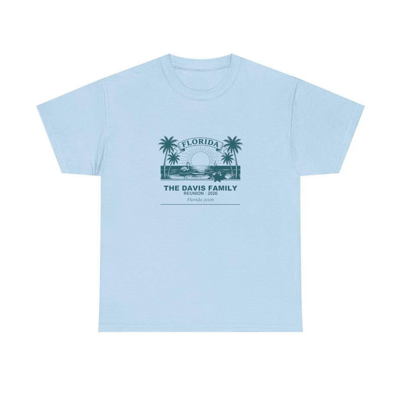 Camiseta personalizada para reunión familiar en Florida 2026, camiseta personalizada para vacaciones grupales con nombres a juego. imagen 2