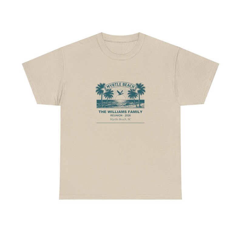 Family Reunion 2026 Shirt Myrtle Beach, Custom Name Matching Group Tee, Personalized Beach Vacation T-Shirt, Family Gathering Gift Idea image 4