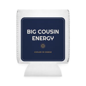 Big Cousin Energy Can Cooler for Family Reunion, Custom Cousin Gift Koozie, Funny Reunion Drink Sleeve, Beer Can Holder, 2024 Reunion Favor image 2