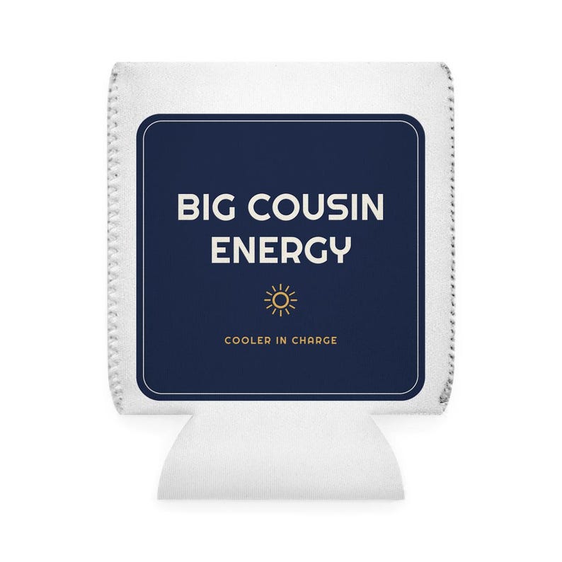 Big Cousin Energy Can Cooler for Family Reunion, Custom Cousin Gift Koozie, Funny Reunion Drink Sleeve, Beer Can Holder, 2024 Reunion Favor image 2