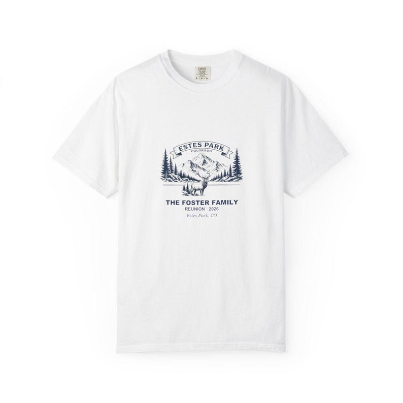 Estes Park Family Reunion Shirt, Custom Name Matching Group Tee, Rocky Mountains Trip Top, 2026 Reunion Gift, Personalized Colorado Vacation immagine 1