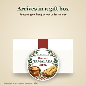 Tamalada Ornament Personalized, Custom Family Name Mexican Christmas Ceramic 2026 image 7