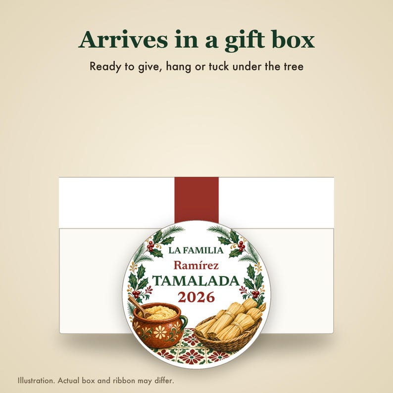 Tamalada Ornament Personalized, Custom Family Name Mexican Christmas Ceramic 2026 image 7
