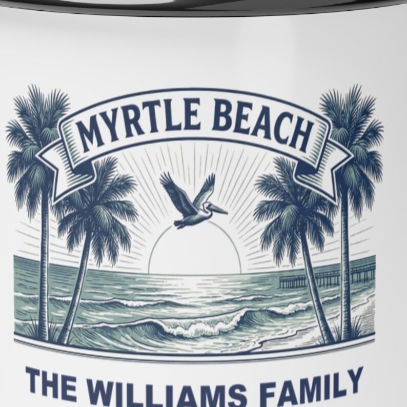 Personalized Family Reunion Enamel Mug, Myrtle Beach 2026 Vacation Cup, Custom Group Reunion Coffee Mug, Beach Camp Summer Gift, 2026 image 2