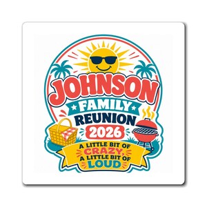 Magnete personalizzato per riunione di famiglia 2026 con nome personalizzato, ricordo fotografico da frigo, regalo per celebrazione di gruppo, bomboniera ricordo, idea regalo immagine 2