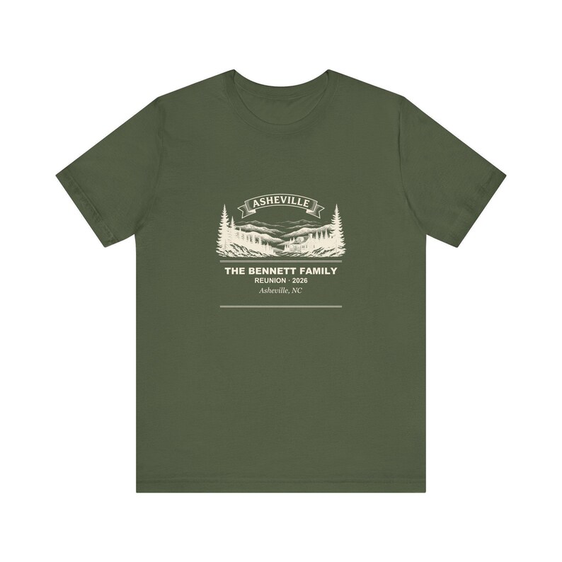 Family Reunion Shirt Asheville 2026 Personalized, Custom Name Matching Group Tee 画像 2