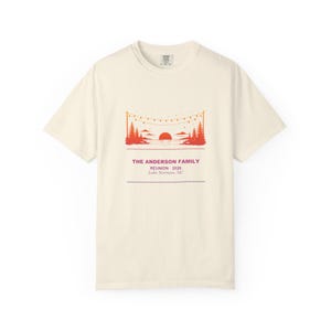 Camiseta personalizada para barbacoa de reunión familiar, camiseta con nombre personalizado y puesta de sol, camiseta a juego para grupo de reunión familiar 2026, regalo para barbacoa de reunión de verano imagen 4