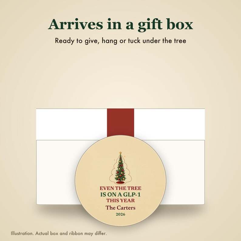 Funny GLP-1 Christmas Ornament, Even the Tree Is on a GLP-1, Gag Gift Custom Name Ceramic Bild 7