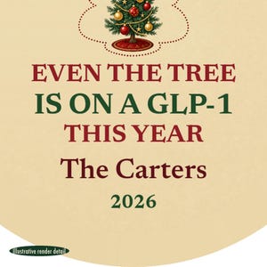 Funny GLP-1 Christmas Ornament, Even the Tree Is on a GLP-1, Gag Gift Custom Name Ceramic Bild 4