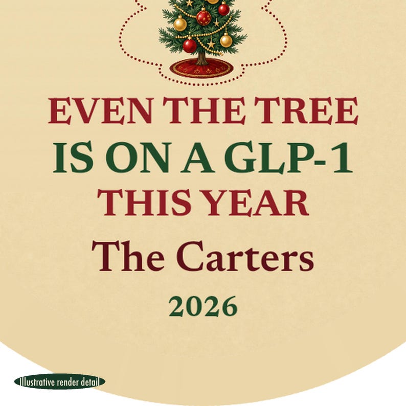 Funny GLP-1 Christmas Ornament, Even the Tree Is on a GLP-1, Gag Gift Custom Name Ceramic Bild 4