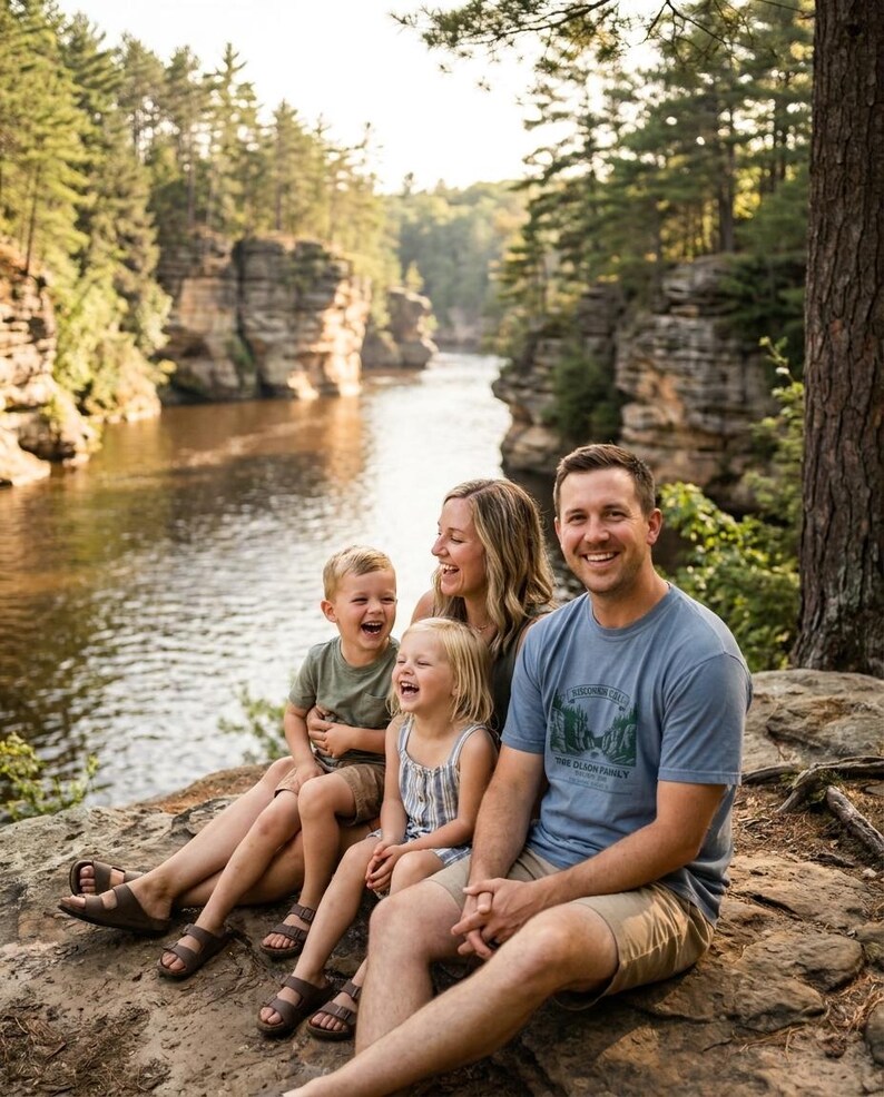 T-shirt personnalisé pour réunion de famille Wisconsin Dells 2026 T-shirt groupe assorti avec nom personnalisé image 1