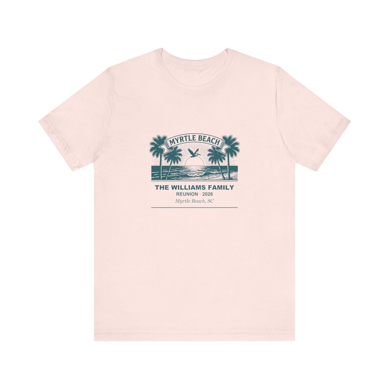 Myrtle Beach Family Reunion Shirt 2026, Personalized Custom Name Matching Family Tee, Reunion Vacation Group Tee, Beach Trip Family Gift zdjęcie 3