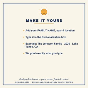 Personalized Family Reunion Shirt, Lake Tahoe 2026 Custom Name Matching Tee, Group Vacation Apparel, Family Trip Gift, Reunion Souvenir Bild 4
