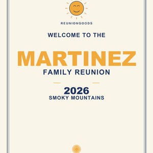 Custom Family Reunion Welcome Sign | Personalized Name, Year, Location (Digital Download) image 5