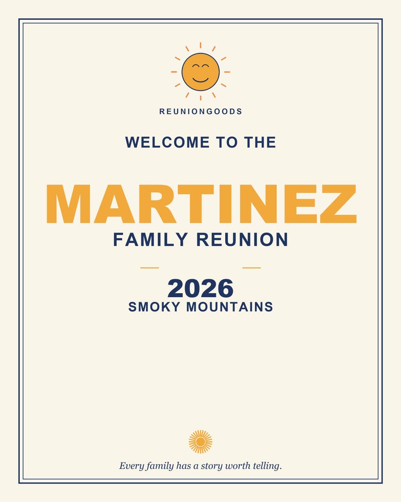 Custom Family Reunion Welcome Sign | Personalized Name, Year, Location (Digital Download) image 5