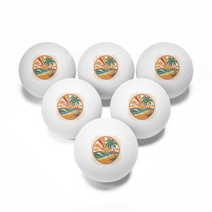 Beach Reunion Family Ping Pong Balls 6pc | Reunion Party Favor, Game Night image 2