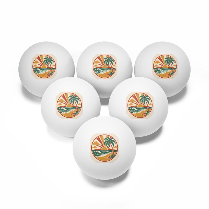Beach Reunion Family Ping Pong Balls 6pc | Reunion Party Favor, Game Night image 2
