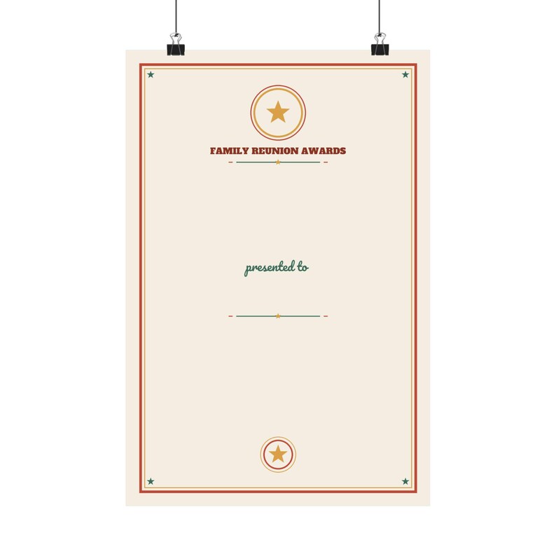 Personalized Family Reunion Award Poster, Custom Traveled Farthest Award, Oldest Reunion Member Print, Youngest Reunion Keepsake, 12x18 Art image 1