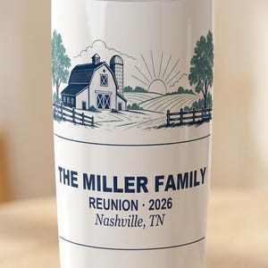Family Reunion Tumbler 2026, Personalized Farm Custom Name 20oz Travel Cup image 2