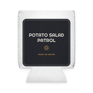 Potato Salad Patrol Funny Koozie, Black Family Cookout Can Cooler, Reunion Party Favor, Funny Summer BBQ Beer Drink Holder, Personalized image 2