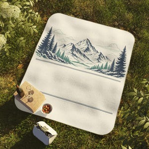 Manta de picnic personalizada para reunión familiar en cabaña de montaña / Nombre, año y ubicación personalizados / Regalo a juego para la reunión de 2026 imagen 6