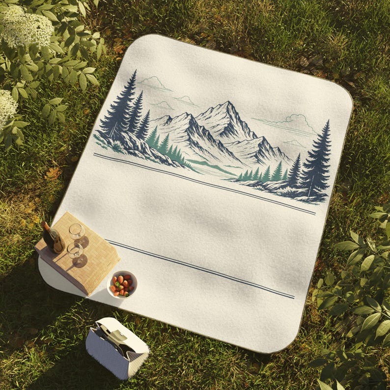 Manta de picnic personalizada para reunión familiar en cabaña de montaña / Nombre, año y ubicación personalizados / Regalo a juego para la reunión de 2026 imagen 6