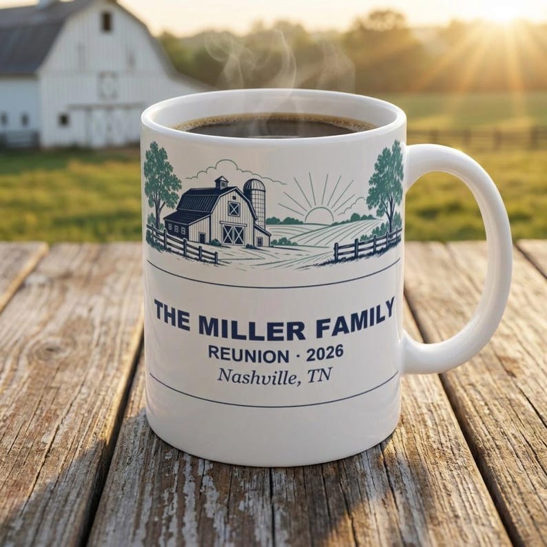 Personalized Family Reunion Coffee Mug 2026 Custom Name Farm Family Matching Cup Gift image 1