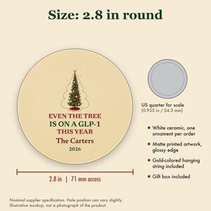 Funny GLP-1 Christmas Ornament, Even the Tree Is on a GLP-1, Gag Gift Custom Name Ceramic Bild 5