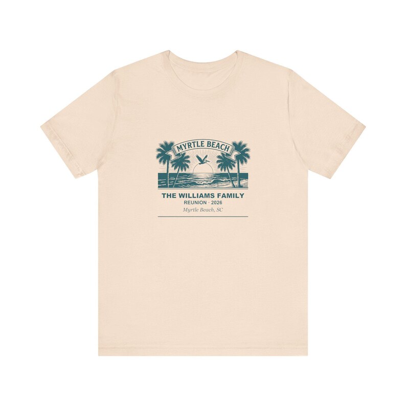 Myrtle Beach Family Reunion Shirt 2026, Personalized Custom Name Matching Family Tee, Reunion Vacation Group Tee, Beach Trip Family Gift zdjęcie 5