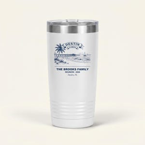 Personalized Destin Family Reunion 2026 Tumbler, Custom Name Gulf Coast Travel Cup, Matching Family Gift Tumbler, Beach Vacation Tumbler image 1