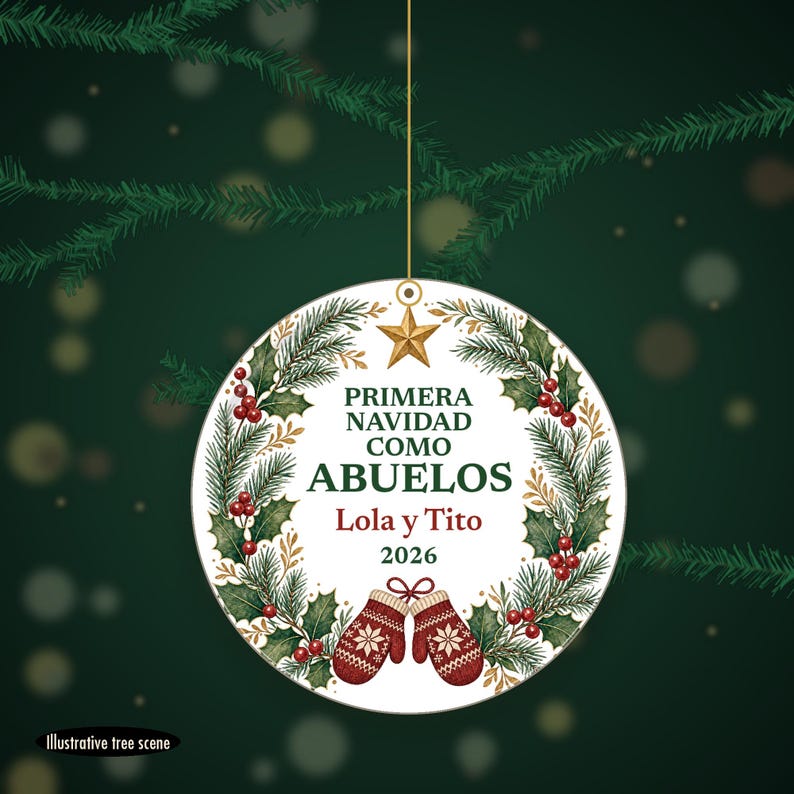 Primera Navidad Como Abuelos Ornament, Spanish Grandparents Names Ceramic 2026 image 6