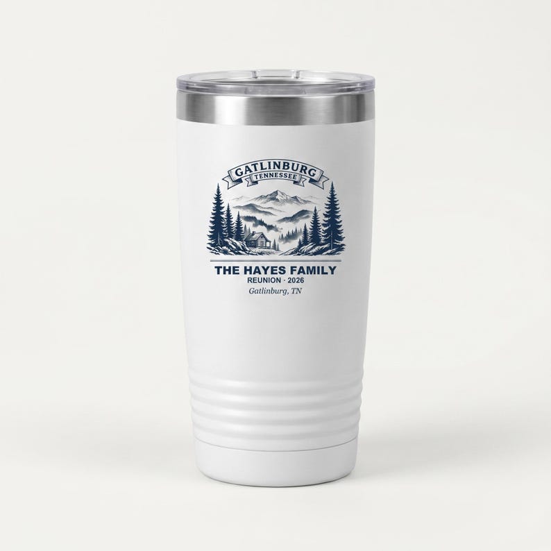 Personalized Family Reunion Tumbler 2026 Custom Name, Gatlinburg Smoky Mountains Vacation Travel Cup, Matching Cabin Trip Gift for Family image 1