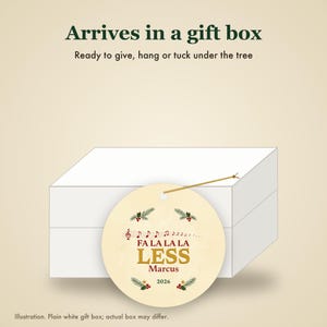 Fa La La La Less Christmas Ornament, Funny Carol Pun GLP-1 Christmas Gift, Custom Name Ceramic image 7