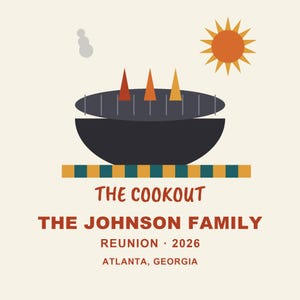 Personalized Family Reunion Cookout Tote Bag, BBQ Reunion Favor 2026, Custom Cotton Canvas Carry All, Family Cookout Gift, Reunion Tote image 1