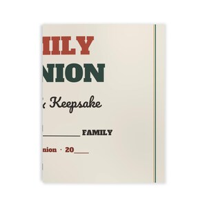 May include: A cream-colored paper document featuring the red text FAMILY and dark green text UNION. Below, the black script text Keepsake appears above a line for a family name and the text FAMILY, followed by nion 20 with a blank line.