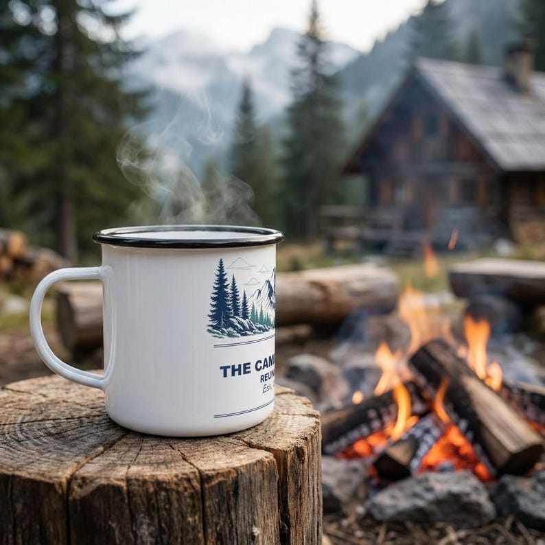 Personalized Mountain Family Reunion Enamel Mug 2026 Camp Cup image 2