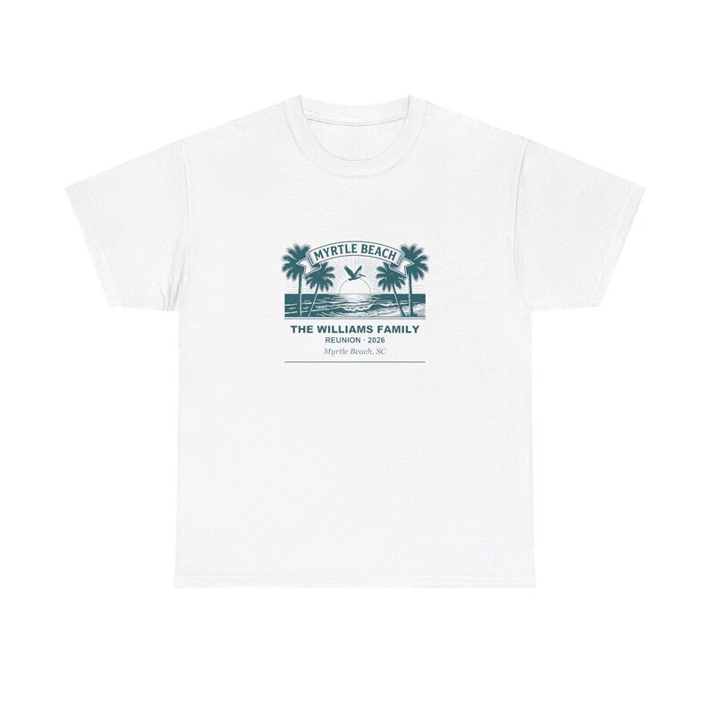 Family Reunion 2026 Shirt Myrtle Beach, Custom Name Matching Group Tee, Personalized Beach Vacation T-Shirt, Family Gathering Gift Idea image 3